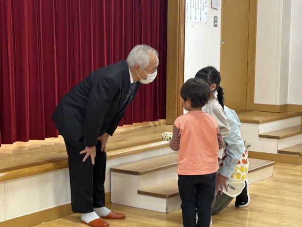 園長先生とのあいさつ